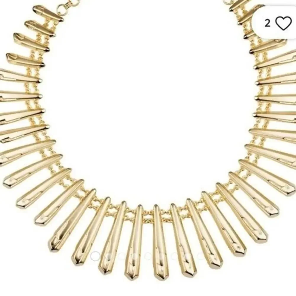 Kendra Scott Jill Gold Sunburst Spike Statement Fringe‎ Necklace Rose Gold Tone - Picture 10 of 16